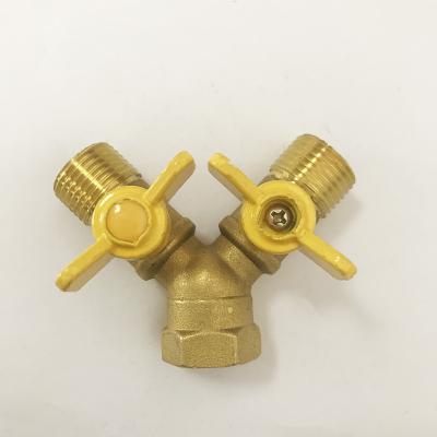 China KJ Corrosion Resistant Male Female Thread Gas Valve Connection Copper Brass Butterfly Valves for sale