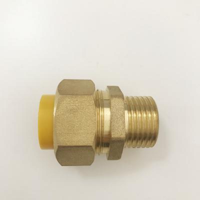 China Corrosion Resistant Copper Gas Pipe Fitting Union Connector Brass Male Nut Coupling for sale