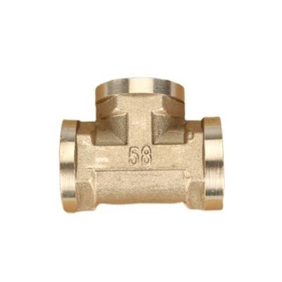 China High Quality DN 1/2 Female Thread of Brass Pipe Fittings Hexagon Tee Adapter Corrosion Resistance Tee Equal for sale