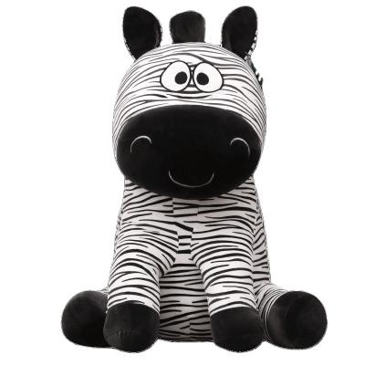 China Cute Fun Plush Stuffed Zebra Soft Toys Stripes Cute Zebra Gray Fluffy Nose And Ears Stripes And Black Feet for sale