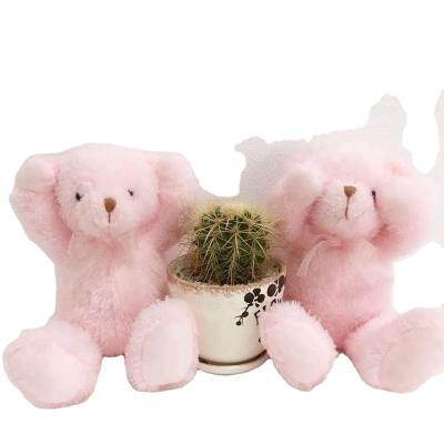 China Stuffed& Soft Cute Plush Toy Stuffed Animal Toys Stuffed Pink Teddy Bear With Pink Bowknot for sale