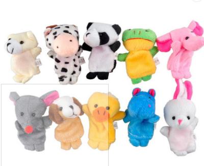 China Cartoon Toy Set 10pcs Cute Biological Cartoon Plush Finger Puppet Doll Animal Toys For Baby Kids Tell Story Children Play for sale