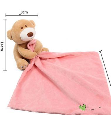 China Hot Selling Plush Baby Toy Towel Baby Blanket Hand Towel Newborn Soft Infant Mouth Towel Cute Soft Flannel Cartoon Bear for sale