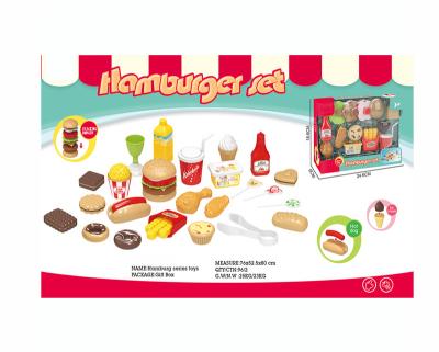 China Amazon 2020 Good Quality Kitchen 19pcs Toys Plastic Pretend To Play Educational Children Cooking Play Set Toy Food for sale