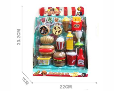 China 2020 Hot Selling Top Quality Educational Toy Amazon Kitchen Toys Pretend Game Burger Toy Food Store for sale