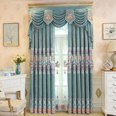 China Blackout Curtain Fabric Factory Direct Sales Chenille Imitation Cashmere Double Sided Chenille Embroidered Curtain Fabric for sale