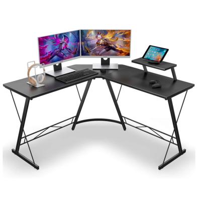 China Modern Convertible L Shaped Home Teak Iron Metal Wood Wooden Leg Writing Computer Laptop Desk Table for sale