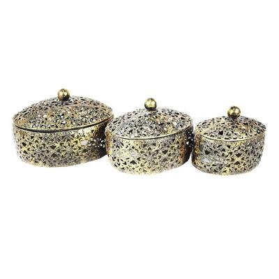 China 2019 Wholesale Black Gold Antique Iron Decoration Decorative Custom Metal Jewelry Box for sale