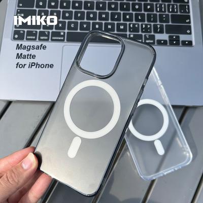 China IMIKO shockproof premium clear lens magsafing magnetic silicone for magsafes black phone case iphone 13 14 pro max for sale