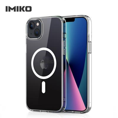 China Original IMIKO Shockproof Clear Transparent Phone Case For Apple iphone 12 13 14 pro max with magsafes for sale