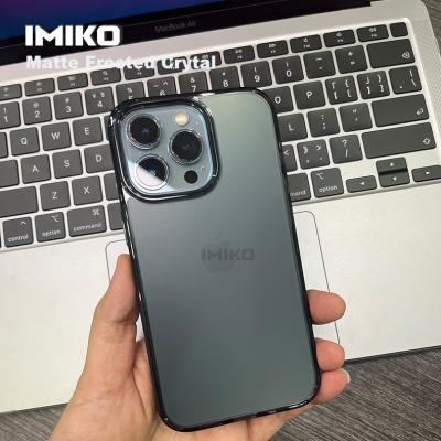 China IMIKO Crytal shockproof translucent matte mobile case for iphone 11 12 13 14 case acrylic hard transparent frosted tpu cover for sale