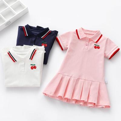 China Anti-Wrinkle Most Popular Princess Children 2 To 10 Years Baby Summer Dresses Casual Embroidered Polo Dress Birthday Kids Clothes for sale