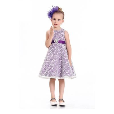 China Kids Breathable Durable Little Girl Wedding Casual Dresses Lace Up Flower Girl Dress For 2-10 Year Girl for sale