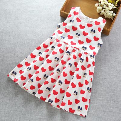 China Best Breathable Crew Neck Girl Summer Dress Price 6 Years Girls Sleeveless Casual Outfits With Printed Pattern for sale