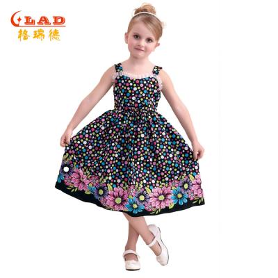 China Anti-wrinkle 12Years Girls Dresses Black Polka Dot Pattern Princess Party Dress Little Girls Dresses For Girls Kids for sale