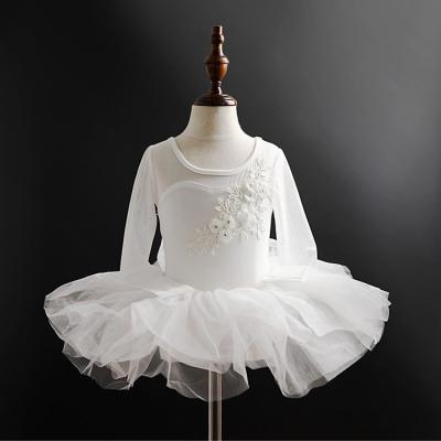 China Anti-wrinkle factory direct sale Modren floral layered girl tutu dress long sleeves 2 years to 11 years old baby tutu dress for sale