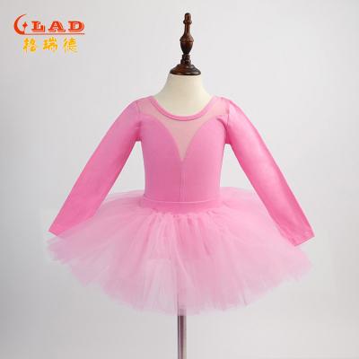 China new style Anti-wrinkle 6 years old girl princess dress Long Sleeve Knitting tutu dress ballet bodice for sale