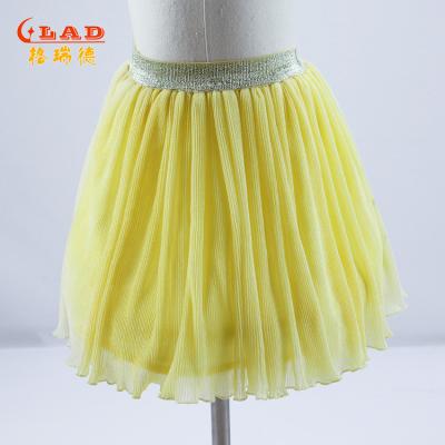 China Breathable Customize Color Sizes Girls Cotton Striping Yellow Tutu Skirt Summer Wear Party Wear Formal Tulle Skirt for sale