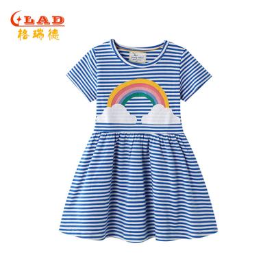 China Breathable Baby Kids 4 Years Girl Cotton Baptism Maxi Standard Unique Short Sleeves Western Dresses for sale