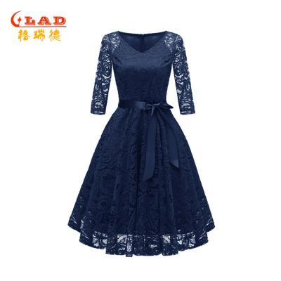 China Breathable Sexy Summer Dress Women Dresses Women Party Plus Size Elegant Navy Dresses for sale