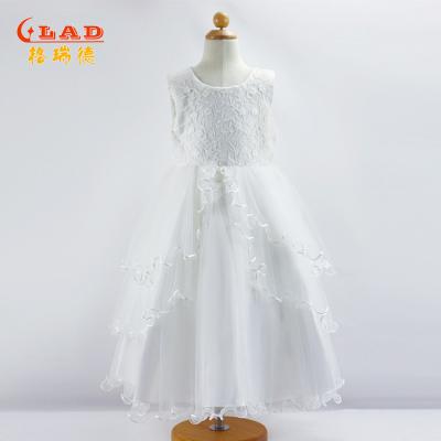 China Manufacturer Crew Neck Baby Sweet Flower Girl Dresses Tulle Princess Girls Dress for sale