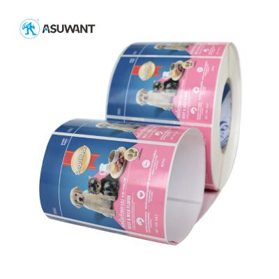 China Nuts Roll Label Round Bottle Custom Printed Brand Logo Waterproof Kraft Paper Sticker for sale