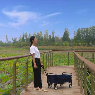 China Multi-Functional WagonCart Outdoor Camping Folding Service Folding Beach Cart Folding Handcart with All-Terrain Wheels for sale