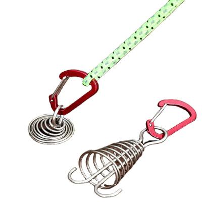 China New Ultralight Outdoor Tool New Ultralight Outdoor Tool Panel Peg Carabiner Clip Hook Lock Buckle Stainless Steel Octopus Camping Rig Peg for sale