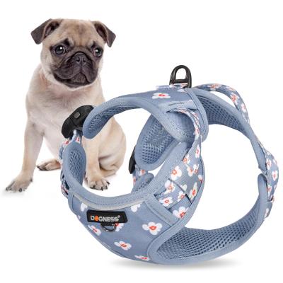 China Wholesale Custom Made Reflective Reflective Reversible Tactical Adjustable Soft Luxury Polyester Small Dogness Teddy Dog Harnesses for sale