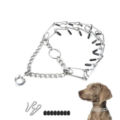 China Dogness Quick Release Behavior Metal Choke Metal Pinch Herm Sprenger Sprenger Fork Stored Adjustable Safe Training Chain Collar For Medium Large Dog for sale