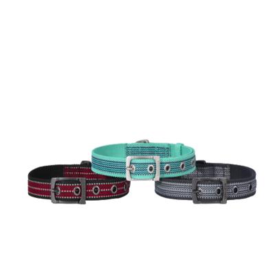 China New Dogness Dog Collar OEM 3M High Brightness Tetoron Stripe Resistant Padded Pet Collar Material Waterproof Reflective Webbing Rein for sale