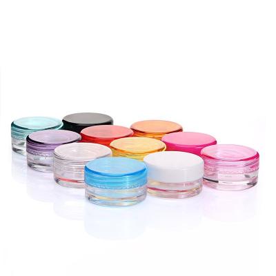 China Recycled Materials Wholesale 3ml 5ml Cosmetic Case PS Nail Cream Jar Small Material Powder Jar for sale