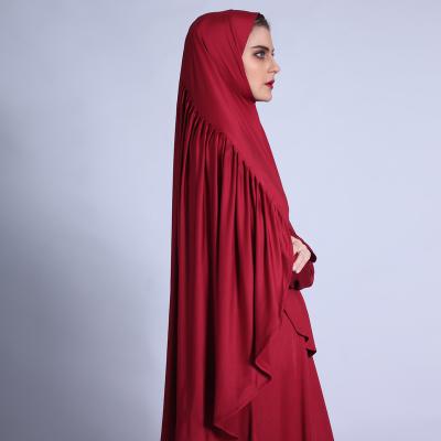 China Big Scarf + LOW MOQ New Basic Long Dress Abaya Ramadan Clothing For Women Long Dresses Solid Color Muslim Clothing for sale