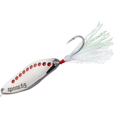 China 2022 Luxury New Gold Silver Metal Spoon Fishing Lure Hard Bait For Trout Pike Treble Hook Tackle for sale