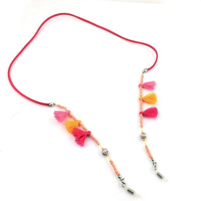 China Fashoin Promotion Custom Braided Glass Bead Rope Chain With Tassel for sale