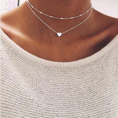 China Simple Fashion Heart Necklace Clavicle Chain Popular Necklace High Quality Jewelry Wholesale for sale