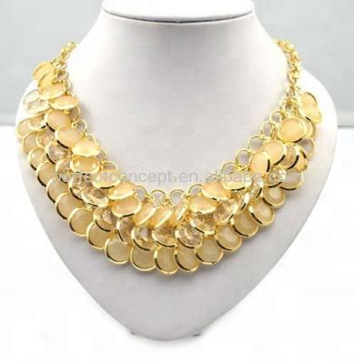 China Luxury Woman Eco-Friendly Chunky Necklace Metal Channel Necklace Dubai Statement Necklace Jewelry for sale