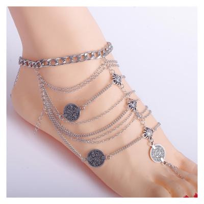 China ALLOY fashion metal anklet India anklet chain fancy coin chain anklet for sale