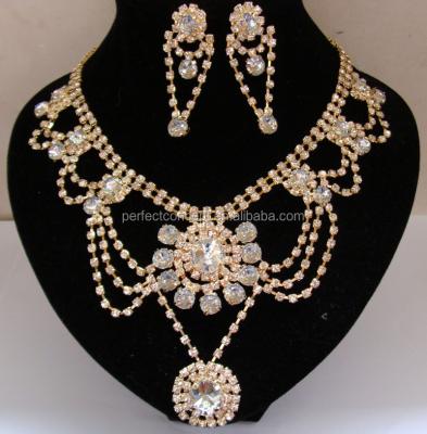 China 2014 latest vintage chain bridal wedding cup party china arabic wholesale heavy bulk artificial simple fashion bridal jewelry sets for sale