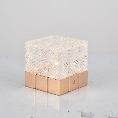 China World Cup Football Design Square Touch Switch Dimmable Modern Crystal Table Lamp for sale