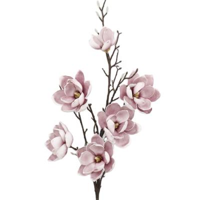 China Wholesale Artificial Flowers High Quality Hotel Home Decorative PE Soft Rubber Hand Smell Artificial Magnolia Flowers for sale