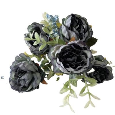 China Hot Selling Artificial Flowers Wedding Home Decoration Vintage Peony Artificial Peonies Silk Flowers Bouquet Artificial Peonies for sale