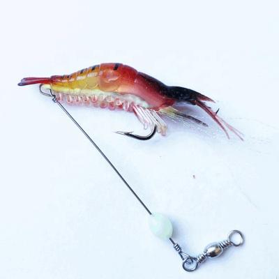 China Bright Color High Simulation Soft Bait With Hook Glow-in Dark Shrimp Bait for sale