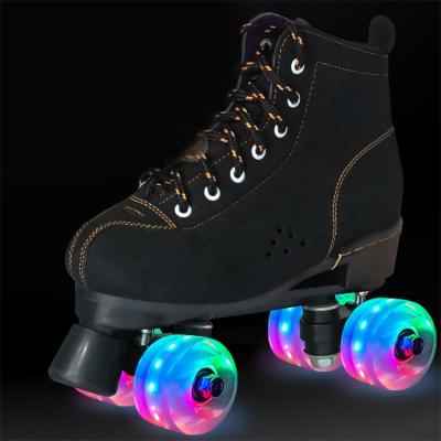 China Double row flash skates adult roller skates for 5-10 skating rink for sale