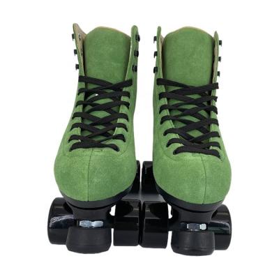 China Suede + Rubber + PU Suede Adult Double-row Roller Skates PU Wheel Roller Skates for sale