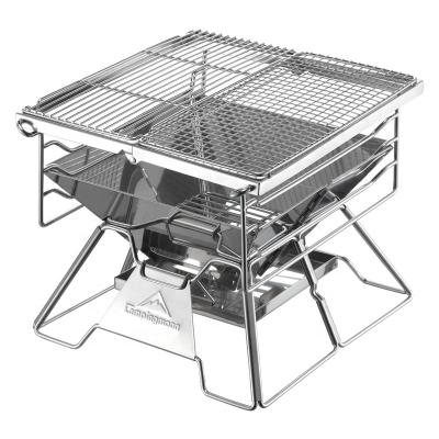 China Stainless Steel Barbecue Charcoal Portable Thickened Portable Foldable Foldable Grill for sale