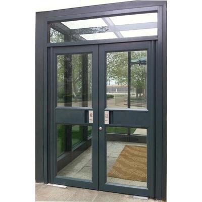 China Swing Double Tempered Glass Front Doors Aluminum Doors For Homes for sale