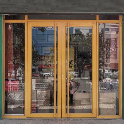 China Double Proof Modern Commercial Glass Aluminum Front Store Entrance Entrance Sound Proof Front Entrance for sale