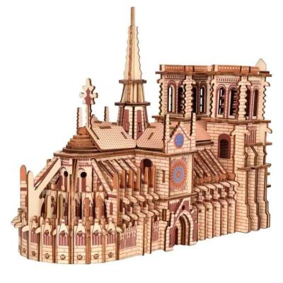 China Hot Selling DIY TOY 3D Wooden Puzzle Education 3D Puzzles Kit DIY Wooden House Toys for sale