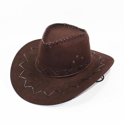 China Fashion current high quality men and women fashion hat kids and adults wholesale promotional bulk suede western cowboy hat wide brim for sale